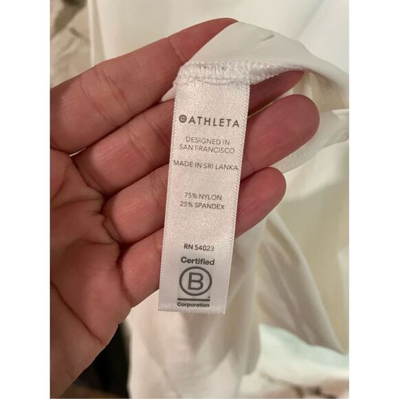 Athleta Womens White Solid Pullover Scoop Neck Racerback Tank Top Size Large - Picture 5 of 7